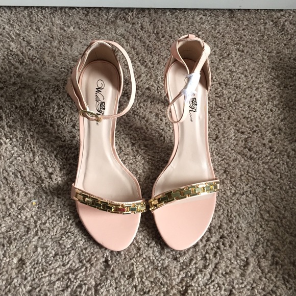Blush Heels With Gold Trimming