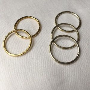 Stella & dot stackable rings.