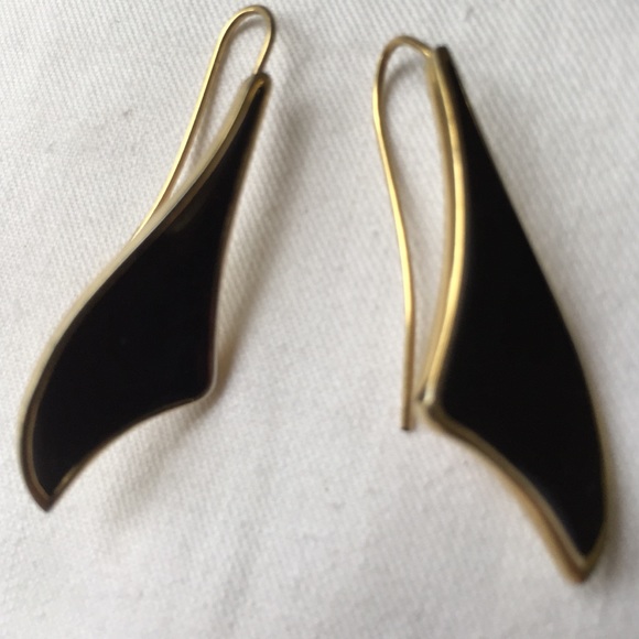 Black & Gold Dangle Earrings