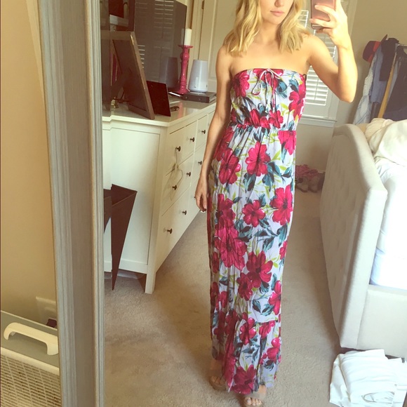 F21 flowered maxi dress