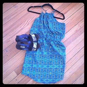 Blue patterned dress