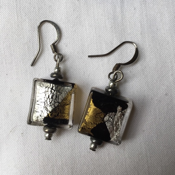 Bought in Italy. Murano glass square earrings