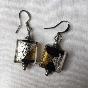 Bought in Italy. Murano glass square earrings