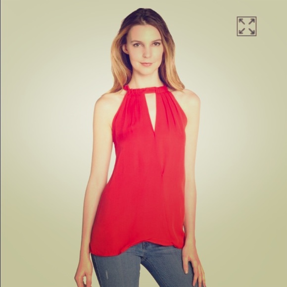 Red blouse. Amazing cut! Very Sexy!