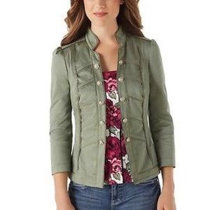 White House Black Market green military jacket