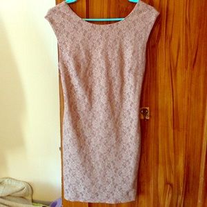 Taupe lace dress