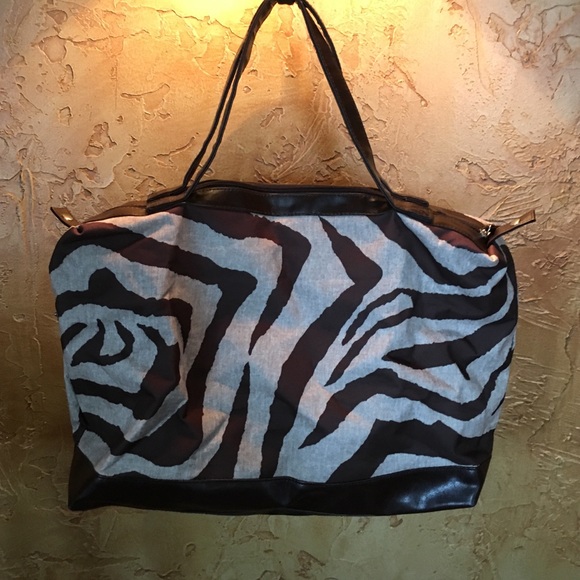 Large zebra print side bag