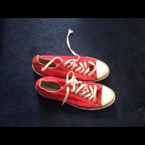 Red and White converse