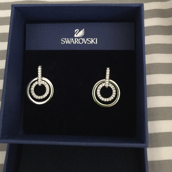 Brand New Swarovski layered hoop earrings