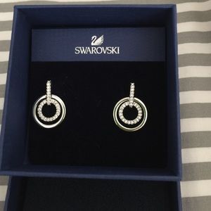 Brand New Swarovski layered hoop earrings