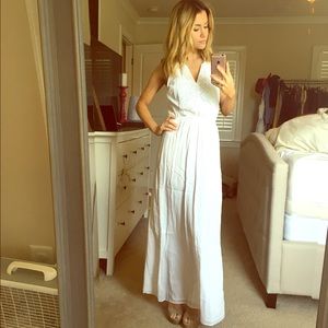 Old Navy white cotton boho maxi dress