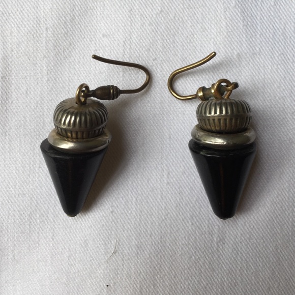 Black & Pewter dangle earrings
