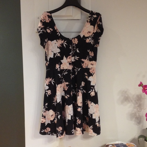 Black floral dress (pink flowers)