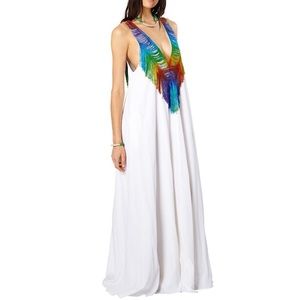 Mara Hoffman Deep V Fringe Dress - Black - XS