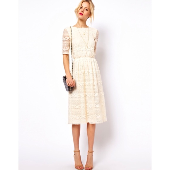 Asos Lace midi dress with open back