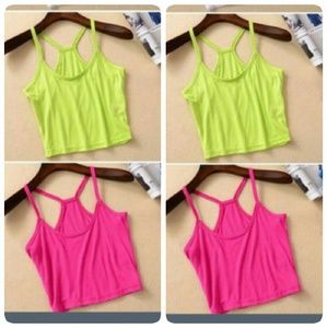 RAZOR BACK CROP TANK TOP/ only grey left