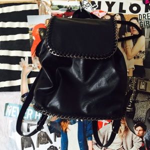 Black Backpack with Gun Metal detail