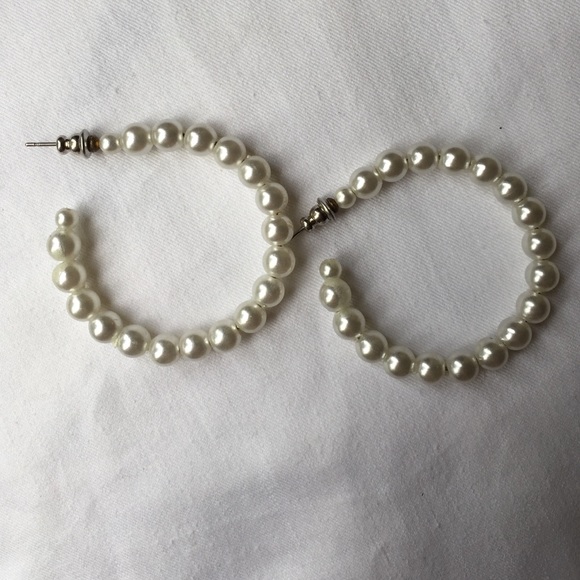 Pearl hoop earrings