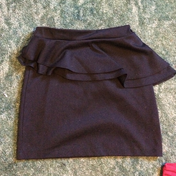 Black peplum skirt
