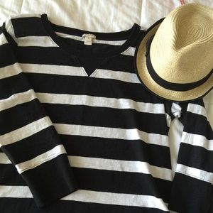 Jcrew black & white stripe shirt