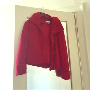 Red CK pea coat