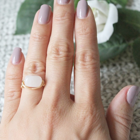 Pink Quartz Wire Wrapped Ring (J7) - Picture 3 of 4