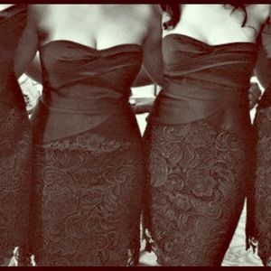 Black strapless BCBG Maxazria dress