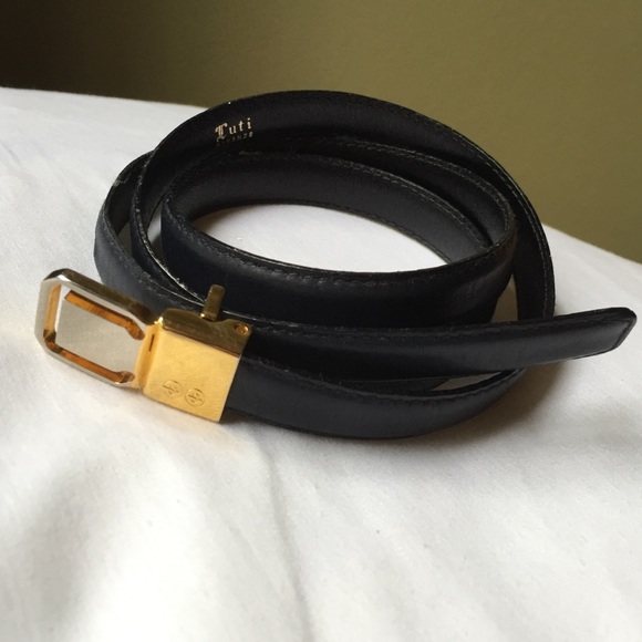 "Tutu" skinny waist navy belt