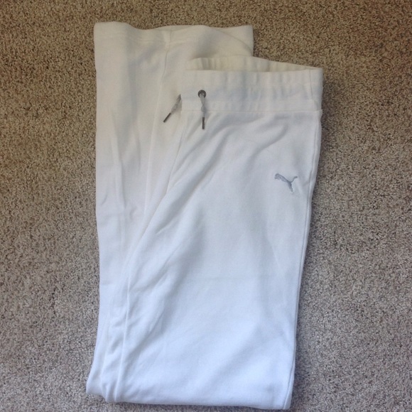 Puma white drawstring sweat pants size M