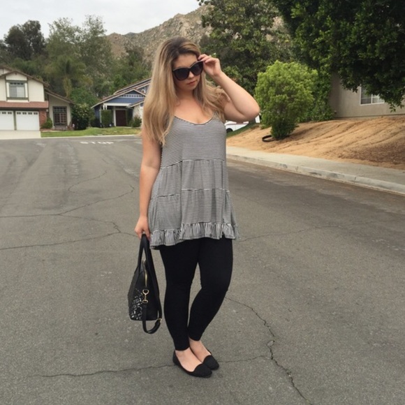 $10 & UNDER SALE LAST ONE Casual Striped Flowy Top - Picture 3 of 5