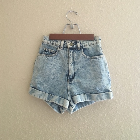American Apparel acid wash high waisted shorts