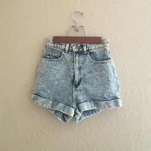 American Apparel acid wash high waisted shorts
