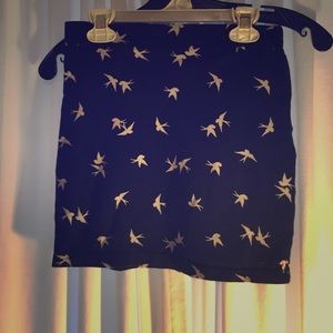 Fitted, printed mini skirt