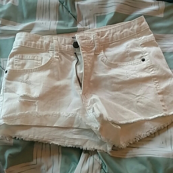 White jean shorts