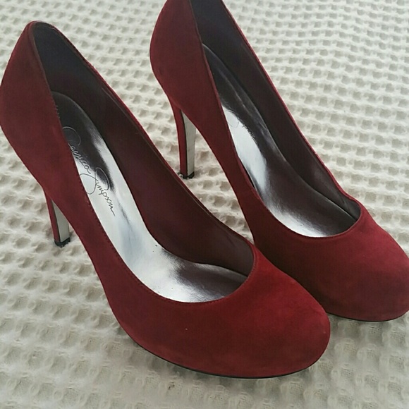 JESSICA SIMPSON - Red Suede Heels