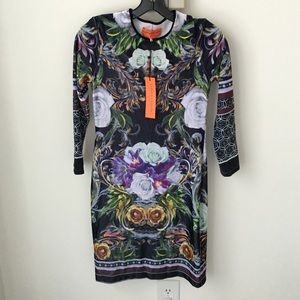 Clover canyon baroque rose scarf velvet dress S