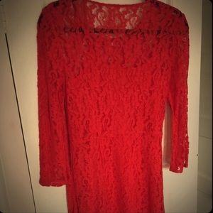 J. crew red lace dress
