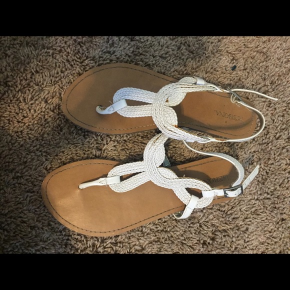 white sandals
