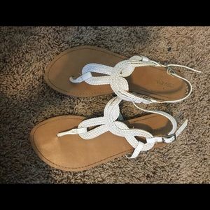 white sandals