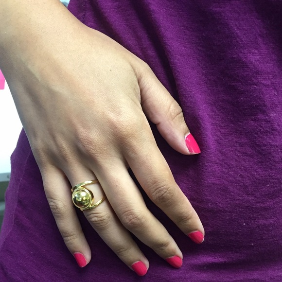 Metal cabochon Ring - Gold