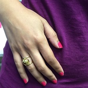 Metal cabochon Ring - Gold