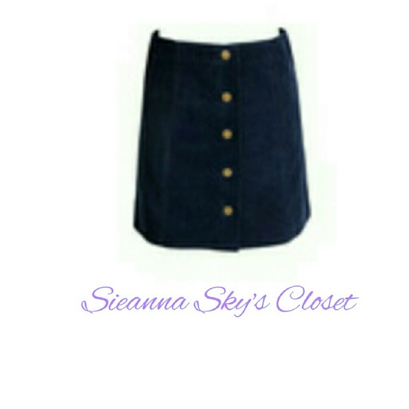 ππHP!!ππCorduroy navy blue button down skirt - Picture 2 of 2