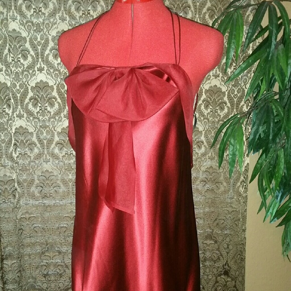 Bebe Red Silk Cocktail Dress - Picture 1 of 4
