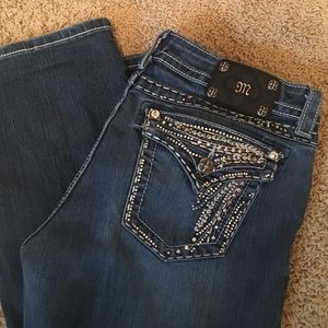 Miss Me Jeans - Rhinestone Flap Pockets