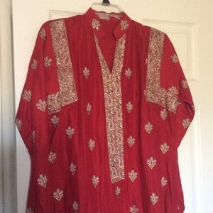 ❤️Sold❤️Gul Ahmed linen Kurti XL 23"