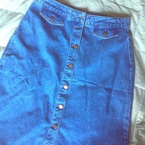 Button front Zara midi denim skirt NEW