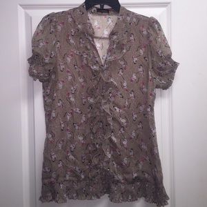 Tan Ruffled Blouse!!