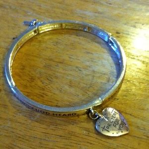 Heart cross charm bracelet