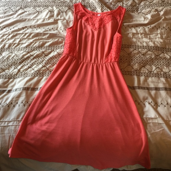 Coral knee length dress