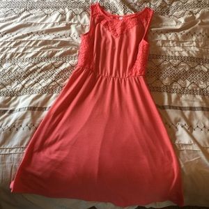 Coral knee length dress